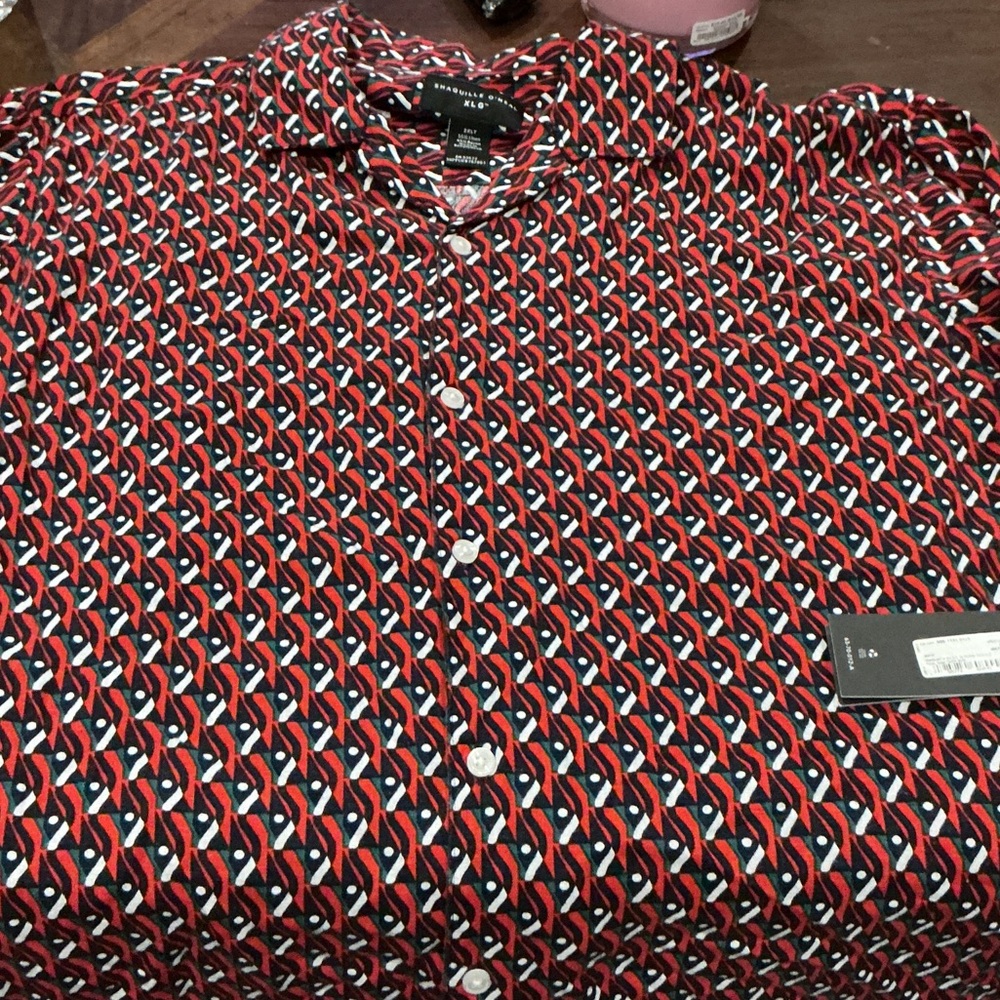 Trendy Black and Red Men's Button Down Shirt